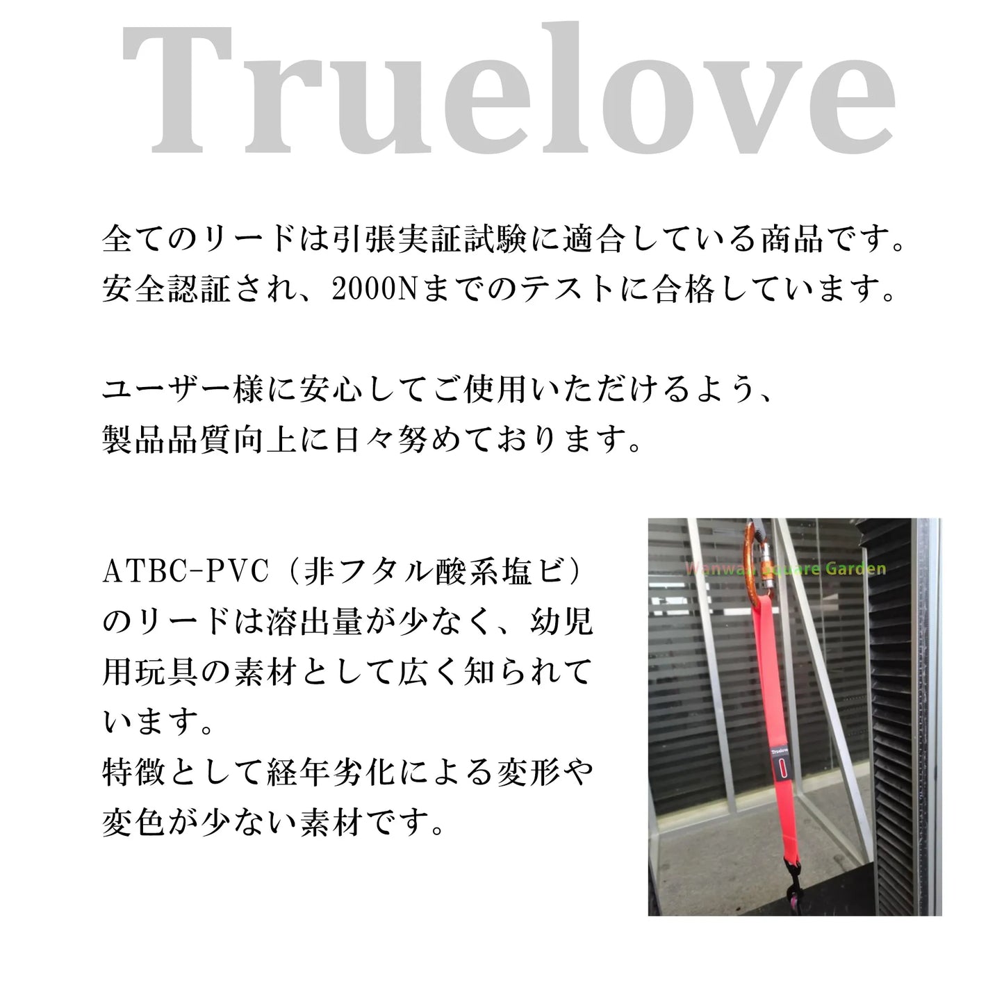 Truelove 犬 リード カラフル 防水 水遊び ２m 強化ATBC-PVC